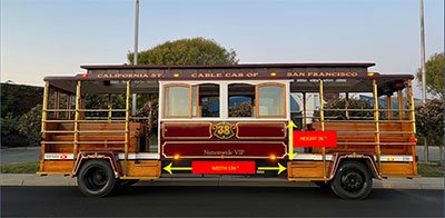 32 Passenger Heritage Cable Car Banner Size and Placement
